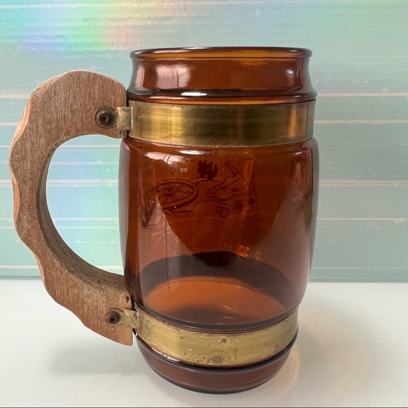 Vintage 1970 Western Siesta Ware Wood Handled Beer Mug Saddle Stirrups H… - Picture 8 of 11